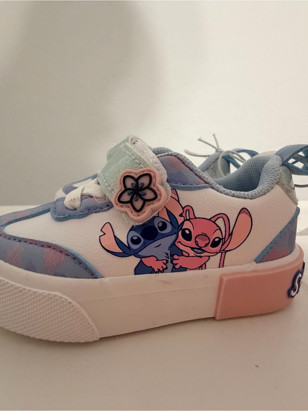Groundup Stitch and Ángel Toddler Girl Sneakers- Pink & Blue